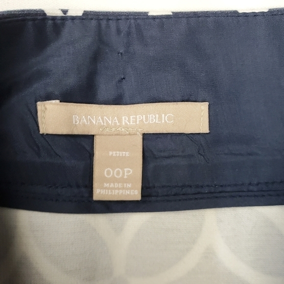 Banana Republic Blue Geo Design Pattern Skirt 00 P - Picture 6 of 12